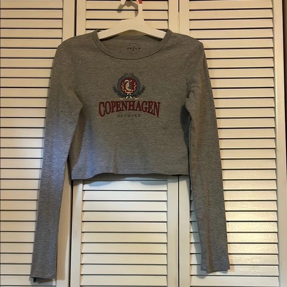 PacSun Green Fitted Crop Hoodie - Picture 1 of 4